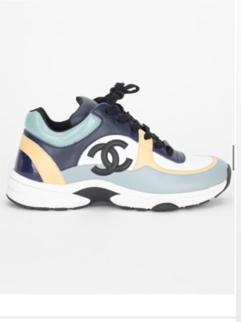 CHANEL CC Logo Multicolor Leather Sneakers Trainers 37.5 New With Tags